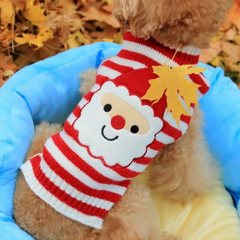 Reindeer Santa Claus Pet Dog Cat Sweater Christmas Warm Puppy Clothes Coat Costume