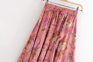 Retro Printed Bohemia Falbala Skirt Bottoms