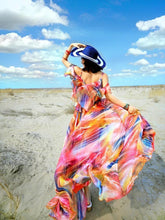 Load image into Gallery viewer, Hot beach chiffon dress sleeveless bohemia full dress holiday maxi dress