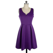 Load image into Gallery viewer, Solid Color A-line Vest Skirt Stitching V-neck Sling Sexy Backless Slim Dress