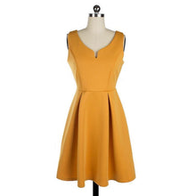 Load image into Gallery viewer, Solid Color A-line Vest Skirt Stitching V-neck Sling Sexy Backless Slim Dress