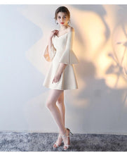 Load image into Gallery viewer, Solid Color Short Evening Dress Off Shoulder Banquet Bridesmaid Dress Elegant Slim Dress