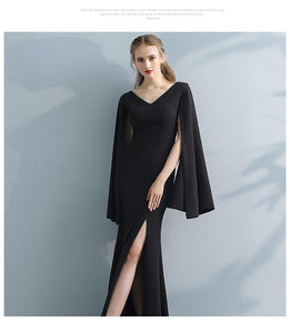 Solid Color Slim Bodycon Temperament Long Skirt Fishtail Long Elegant Evening Dress Banquet Dress