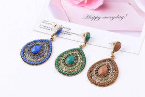 Vintage earrings fashion jewelry bohemia elegant gem rhinestone for women Xmas party