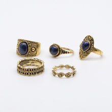 Load image into Gallery viewer, 5 pcs BOHO ring set 2 colors statement style bohemia party