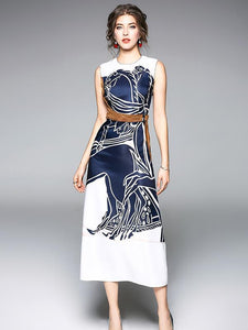 Stylish Selection Printed Sleeveless Maxi Dress