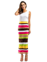 Load image into Gallery viewer, Two Pieces Stripe Sleeveless Beach Dress Maxi Dress