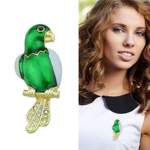 Load image into Gallery viewer, Gem Parrot brooch