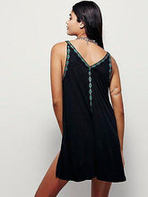 Load image into Gallery viewer, Bohemia style V-Neck Retro embroidery in the long section of the dress 2 color