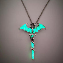 Load image into Gallery viewer, Vintage Cross Dragon Luminous Pendant Necklace