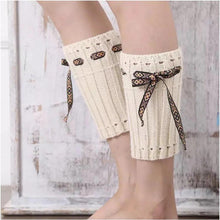 Load image into Gallery viewer, Boot cuff thick short-sleeved thick thick bamboo knit wool yarn socks - 7