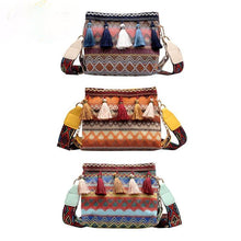 Load image into Gallery viewer, Bucket Fringed Spike Pocket Straw Ethnic Style shoulder Bags