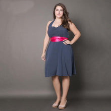 Load image into Gallery viewer, Large size party dress with printed wave point strapless dress