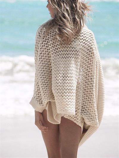 Women Beach Bikini Blouse Holiday Sun Protection Clothing Shawl Cover-up