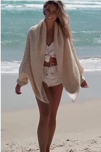 Women Beach Bikini Blouse Holiday Sun Protection Clothing Shawl Cover-up