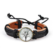 Load image into Gallery viewer, Tree of life 5 type PU leather bohemia style bracelet