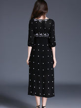 Load image into Gallery viewer, Bohemia Inwrought 3/4 Sleeve V Neck Lace-up Plus Long Dress