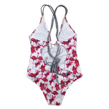 Load image into Gallery viewer, Flamingo Print Floral One Piece Monokini Swimwear