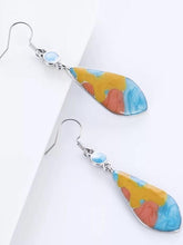 Load image into Gallery viewer, Retro Alloy Iridescent Stone Long Earrings