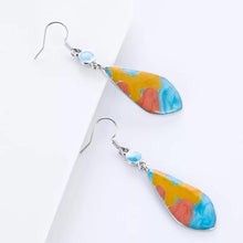 Load image into Gallery viewer, Retro Alloy Iridescent Stone Long Earrings