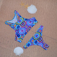 Load image into Gallery viewer, Totem Circle Print Bikini Patch Swimwear Beach Swimsuit Bathing Suits Bikini