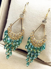 Load image into Gallery viewer, Mystic Water Drops Tassel Shinning Earrings