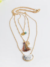 Load image into Gallery viewer, MULTILAYER STONE PENDANT Colorful Bohemia Style Tassel Necklace