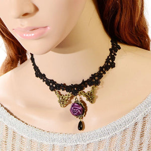 Rose lace necklace bohemia style fashion party necklace