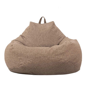 Lazy Sofa Cover Solid Chair Covers Without Filler Linen Cloth Lounger Seat Bean Bag Pouf Puff Couch Tatami Living Room Beanbags