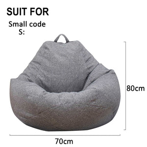 Lazy Sofa Cover Solid Chair Covers Without Filler Linen Cloth Lounger Seat Bean Bag Pouf Puff Couch Tatami Living Room Beanbags