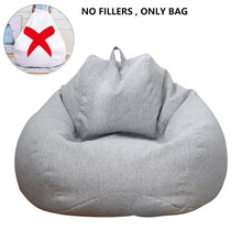 Load image into Gallery viewer, Lazy Sofa Cover Solid Chair Covers Without Filler Linen Cloth Lounger Seat Bean Bag Pouf Puff Couch Tatami Living Room Beanbags