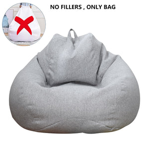 Lazy Sofa Cover Solid Chair Covers Without Filler Linen Cloth Lounger Seat Bean Bag Pouf Puff Couch Tatami Living Room Beanbags