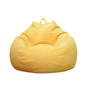 Lazy Sofa Cover Solid Chair Covers Without Filler Linen Cloth Lounger Seat Bean Bag Pouf Puff Couch Tatami Living Room Beanbags