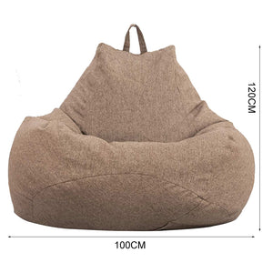 Lazy Sofa Cover Solid Chair Covers Without Filler Linen Cloth Lounger Seat Bean Bag Pouf Puff Couch Tatami Living Room Beanbags