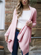Load image into Gallery viewer, Casual Pink Solid Color Knit Cardigan Sweater