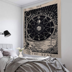 Mandala Tapestry Tarot Card  Wall Hanging Astrology Divination Witchcraft Room Decor Bedspread Throw Cover Sun Moon Wall Decor