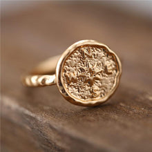 Load image into Gallery viewer, Vintage Compass Gold Silver Coin Rings Boho Finger Round Jewelry