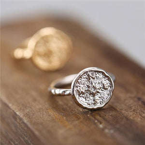 Vintage Compass Gold Silver Coin Rings Boho Finger Round Jewelry