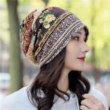 Load image into Gallery viewer, Pullover hat ethnic style bag head hat pile hat dual-purpose bib