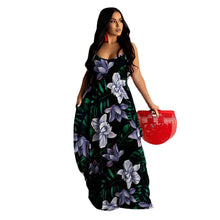 Load image into Gallery viewer, Floral print loose slip dress long dress