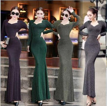 Load image into Gallery viewer, Autumn Lady Slim Bodycon Long Sleeve Maxi Dress
