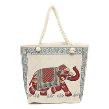 Load image into Gallery viewer, Double-sided Ethnic Style Embroidery Bag Women&#39;s Live Embroidery Peacock Elephant Canvas Bag