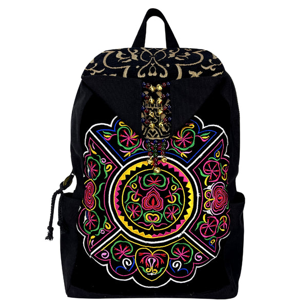 Original Ethnic Style Literature and Art Versatile Retro Tibetan Style Embroidered Backpack Travel Bag Canvas Bag