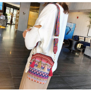 Women's bag shoulder bag ethnic style tassel messenger small bag women bucket bag