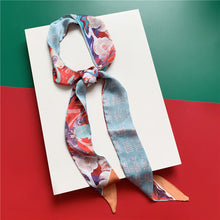 Load image into Gallery viewer, silk scarf long silk scarf braided hair tied bag with gift spinning literature and art