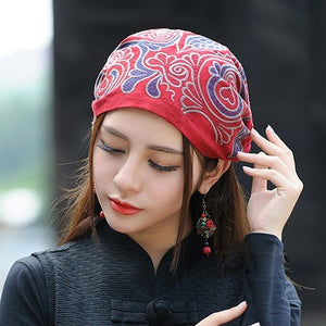 New National Style Women's Clothing Retro Embroidered Hat