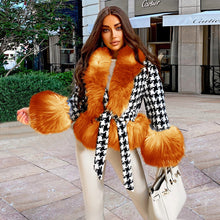 Load image into Gallery viewer, Short fur coat winter quilted thick slim-fit lace-up coat top