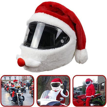 Load image into Gallery viewer, Motorcycle helmet christmas hat outdoor crazy funny santa claus motorcycle helmet cover christmas