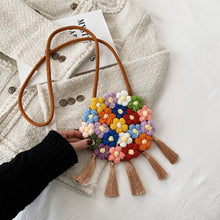 Load image into Gallery viewer, Ethnic Style, New Trend, Fashionable Tassel, Small Round Bag, Niche Design, Crossbody Handmade Woven Bag