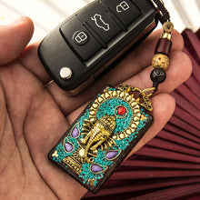 Load image into Gallery viewer, Nepal exotic keychain pendant creative personality men&#39;s and women&#39;s car chain red hand woven rope Pendant